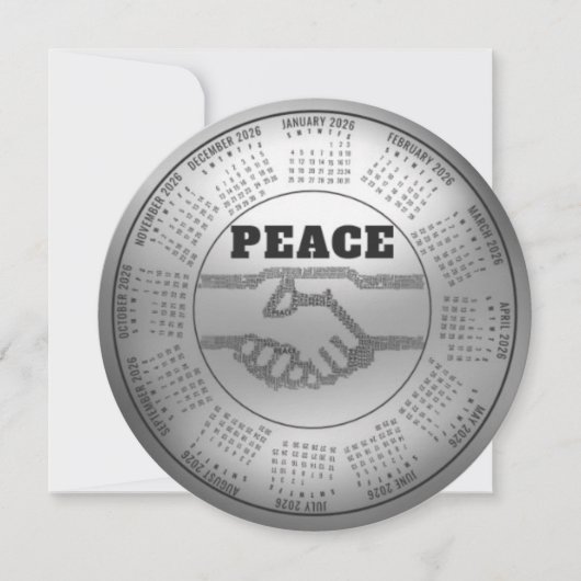 2026 Kalender Frieden Feiertagskarte (Vorderseite)