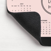 2026 Kalender für hellrosa Firmenlogos Mousepad (Ecke)