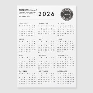 2026 Kalender Geschäft Logo Benutzerdefinierter Ma Magnetkarte