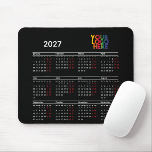 2026 Kalender Geschäft Logo Firmenbüro Mousepad