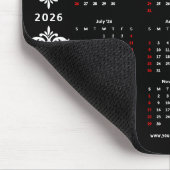 2026 Kalender Geschäft Logo QR Code Schwarz Barock Mousepad (Ecke)