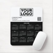 2026 Kalender Geschäft Logo QR Code Schwarz Weiß Mousepad (Mit Mouse)