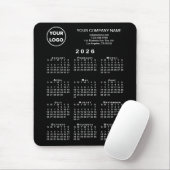 2026 Kalender Geschäft Logo und Text Schwarz Mousepad (Mit Mouse)