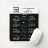 2026 Kalender Geschäft Logo und Text Schwarz Weiß Mousepad (Mit Mouse)