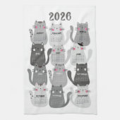 2026 Kalender Graue Katzen Geschirrtuch (Vertikal)