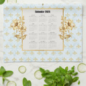 2026 Kalender Handtuch Blau Fleur de Lis Pariser  (Gefaltet)