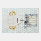 2026 Kalender Handtuch Blau Fleur de Lis Pariser  (Horizontal)
