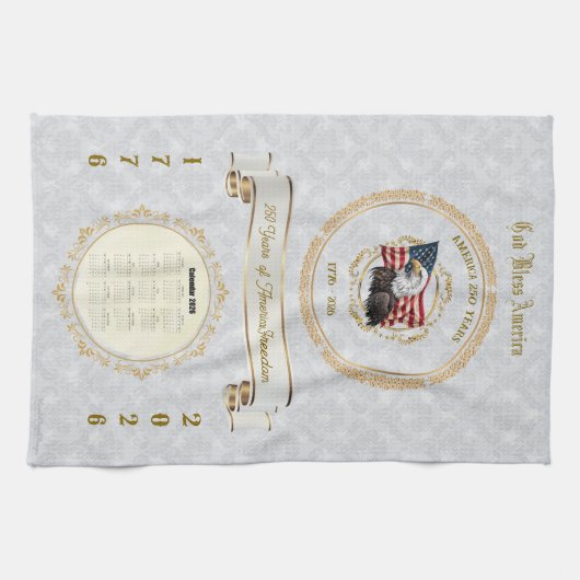 2026 Kalender Handtuch Gott segne Amerika 250 Jahr (Horizontal)