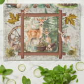2026 Kalender Handtuch Hirsch Buck Pinecones Acorn (Gefaltet)