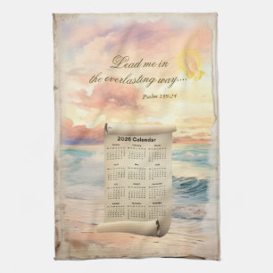 2026-Kalender-Handtuch Inspirierender Psalm 139 Geschirrtuch