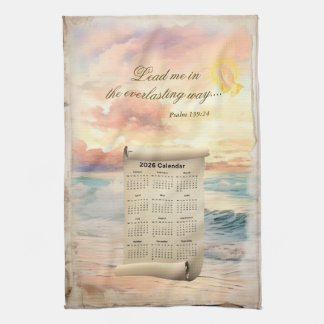 2026-Kalender-Handtuch Inspirierender Psalm 139 Geschirrtuch