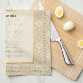 2026-Kalender-Handtuch Teezeit oder benutzerdefini Geschirrtuch (Viertel Falte)