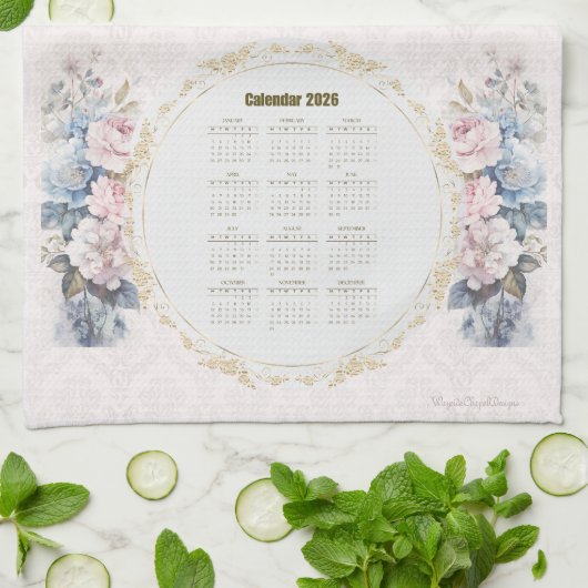 2026 Kalender Handtuchskirche Eine Friedenszeit Geschirrtuch (Gefaltet)