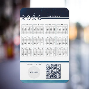 2026 Kalender hinzufügen Logo QR Code Flexible Mag Magnet
