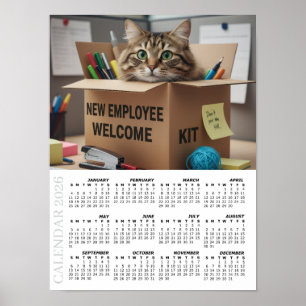 2026 Kalender, HR / Neuer Mitarbeiter - Büro-Spaßk Poster