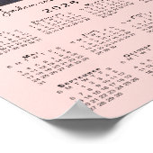 2026 Kalender Ihr Foto und Name Rosa Poster (Ecke)