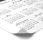 2026 Kalender Ihr Foto und Name White Poster (Ecke)