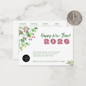 2026 Kalender Ihr Logo Business Neujahr Urlaub Mitteilungskarte (Vorderseite/Rückseite Beispiel)