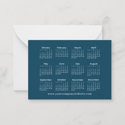 2026 Kalender Ihr Logo Business Neujahr Urlaub Mitteilungskarte (Rückseite)