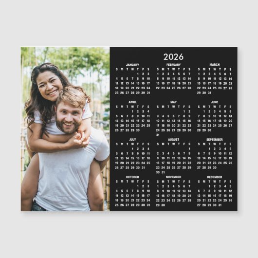 2026 Kalender Klassisch Moderner Foto Magnet (Vorderseite)