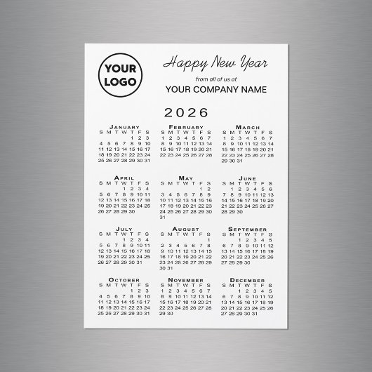 2026 Kalender-Logo-Business-Urlaub Magnetkarte