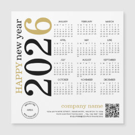 2026 Kalender Logo QR Code Glücklich Neues Jahr Magnetkarte
