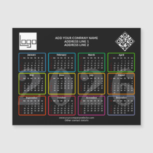 2026 Kalender Logo QR Code Moderne Geschäftswerbun Magnetkarte