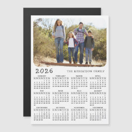 2026 Kalender Magnet Familie Foto Weiß Schwarz