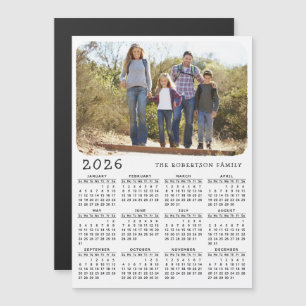2026 Kalender Magnet Familie Foto Weiß Schwarz