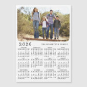 2026 Kalender Magnet Familie Foto Weiß Schwarz (Vorderseite)