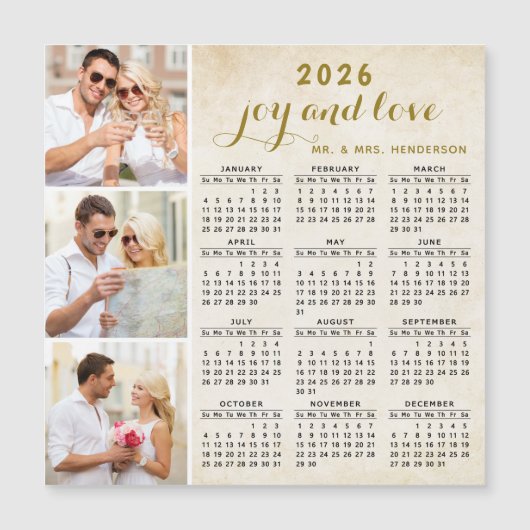 2026 Kalender Magnet für Kühlschrank Custom Foto B (Vorderseite)