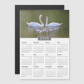 2026 Kalender-Magnet für Schwäne und Cygnets Magnetkarte (Vorne/Hinten)