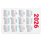 2026 Kalender Magnet | Thema: Chicago-Flaggenfarbe (Horizontal)