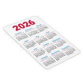 2026 Kalender Magnet | Thema: Chicago-Flaggenfarbe (Rechte Seite)