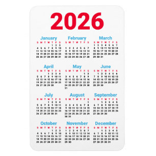 2026 Kalender Magnet Thema: Chicago-Flaggenfarbe