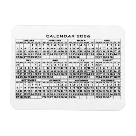 2026 Kalender Magnet Weiß
