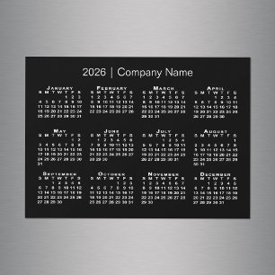 2026 Kalender mit Firmenname Black Magnet