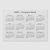 2026 Kalender mit Firmenname Gray Magnet (Vorderseite)