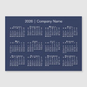 2026 Kalender mit Firmenname Navy Blue Magnet (Vorderseite)