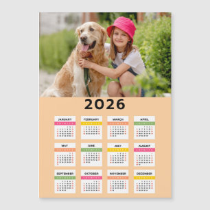 2026 Kalender mit Foto - Jahresansicht Magnetkarte
