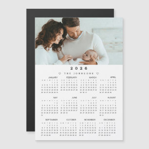 2026 Kalender mit Foto - Volljahresansicht magneti Magnetkarte