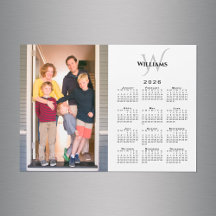 2026 Kalender mit individuellem Foto, Monogramm un