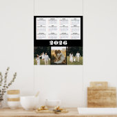 2026 Kalender mit schwarzem Hintergrund  Poster (Küche)