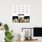 2026 Kalender mit weißem Hintergrund Poster (Heimbüro)