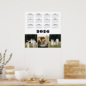 2026 Kalender mit weißem Hintergrund Poster (Küche)