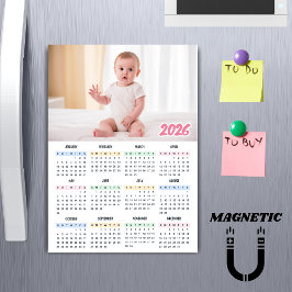 2026 Kalender Modern Benutzerdefiniertes Foto Magn Magnetkarte