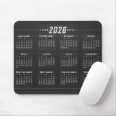 2026 Kalender Modern Schwarz Weiß Mousepad (Mit Mouse)