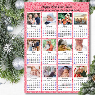 2026 Kalender Moderne Familie 12 Foto Festrosa Feiertagskarte