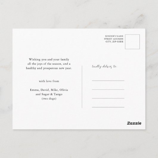 2026 Kalender Moderne grüne Familie 12 FotoCollage Postkarte (Rückseite)