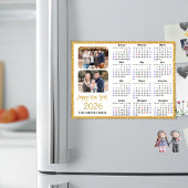 2026 Kalender Moderner Gold Glitzer 2 Foto Magneti Magnetkarte